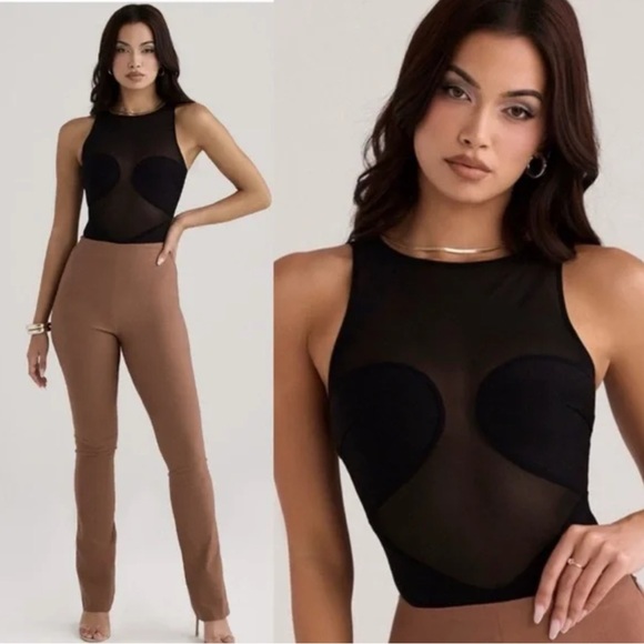 House of CB Tops - House of CB Black Sheer Top